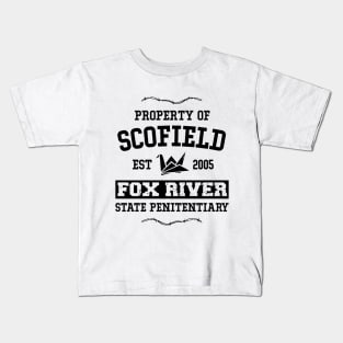 Property of Scofield Fox River State Penitentiary Kids T-Shirt